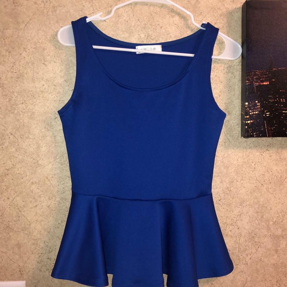 Royal Blue Stella Peplum Top